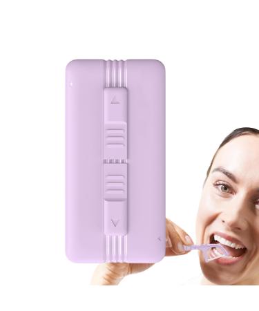 Generic dental floss case dental floss travel case |Double -sided dental floss automatic magnetic flosser -etui - portable dental dispenser transparent container for up to 10 picks hygienic purple