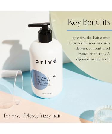 Priv Moisture Rich Shampoo - Deep Moisturizing Shampoo for Dry & Lifeless Hair 12oz - Buy Online on GoSupps.com