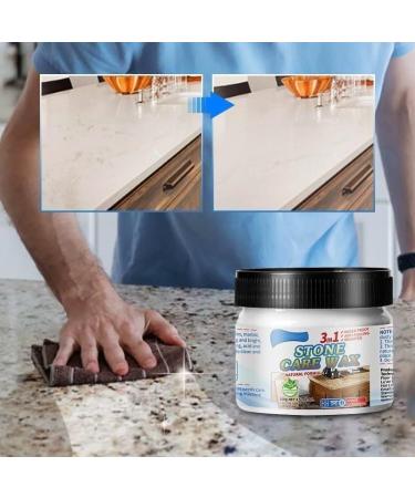 Stone Maintenance Polishing Wax with Sponge Granite Polishing Compound Marble Scratch Remover and Polish Granite Countertop Cleaner Stone Polishing Care Wax - Buy Online on GoSupps.com