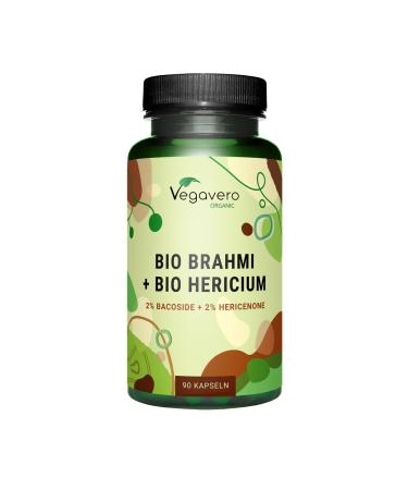 Bio Brahmi + Bio Hericium Vegavero |900 mg Bacopa Monnieri & 500 mg hericium extract |2% bacosides + 2% Hericenone + 20% polysaccharides |Without additives |German production |90 capsules - Buy Online on GoSupps.com