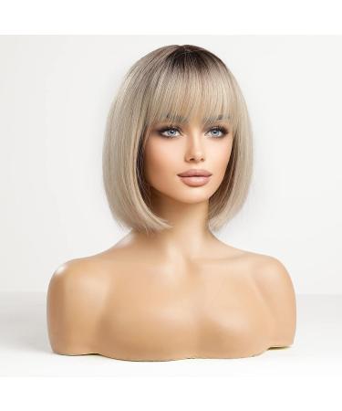 HAIRCUBE Long Straight Bleach Blonde Wig - Synthetic Hair with Fringe for Daily Use or Cosplay - Buy Online on GoSupps.com