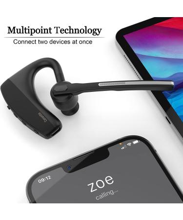 Conambo Bluetooth Headset 5.1 aptX HD | 16 Hrs Talktime Business Earpiece with Mic | Noise Cancelling Wireless Headphones - Buy Online on GoSupps.com