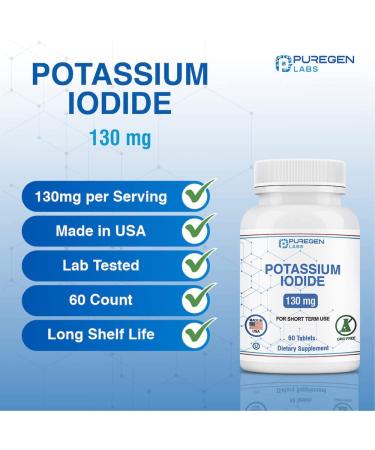 Potassium Iodide 130mg Tablets - 2 Pack | Thyroid Supplement | Kosher Iodine | EXP 07/2025 - 120 Tablets - Buy Online on GoSupps.com
