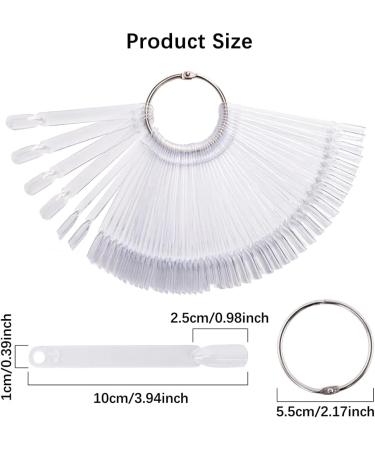 300Pcs Clear Nail Swatch Pop Sticks - Fan-Shaped Colour Display Art Tips for Nail Salon and Beginners - Nail Gel Polish Practice Set - Buy Online on GoSupps.com