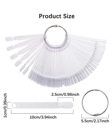 300 PCS Transparent Nail Pattern Pop Sticks - Fan-Shaped Color Display Tips with 6 Metal Rings | Ideal for Nail Studios & Beginners - Practice & Perfect Your Nail Art - Buy Online on GoSupps.com