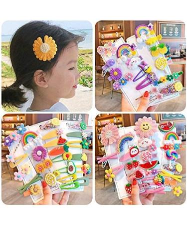 28-Piece Rainbow Hair Clip Set for Girls | Cute Animated Clips for Teens & Babies | Perfect Birthday Gift - Buy Online on GoSupps.com