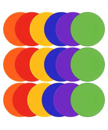 UQXY Spot Markers 10 Inch Non Slip Rubber Agility Markers Flat Field Cones Floor Dots for Soccer Basketball Sports Speed Agility Training and Drills (18PCS)