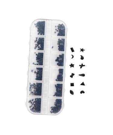 Ipetboom 1 Box Nail Jewelry Drill Nail Rhinestones Manicure Tools Sticker for Nail Ab Diamonds for Nails Rhinestones Nail Coloring Dyeing Nail Gemstones Love Plastic Nail Stickers 13X5X1cm Black