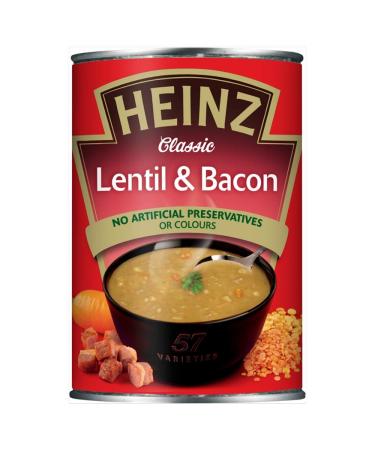 Heinz Classic Lentil & Bacon Soup 400 g Bacon 400 g (Pack of 1)