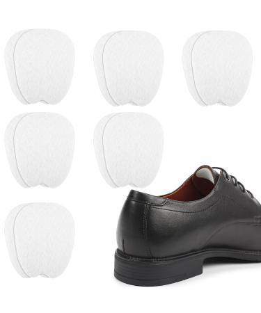 6 Pairs Felt Tongue Pads Soft Self-Adhesive Shoes Inserts Cushions Trimable Unisex Non Slip Tongue Cushion for Loose Shoe (White)