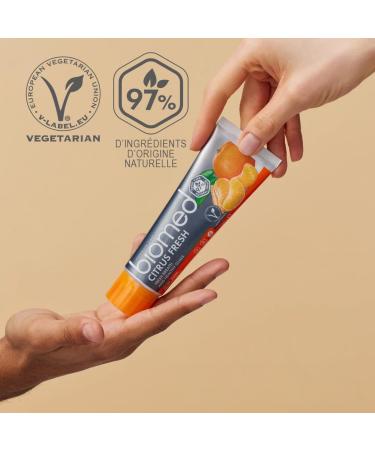 Biomed Fresh Citrus Toothpaste 3x100g - Fluoride-Free Anti-Plaque Fresh Breath & Healthy Gums - Buy Online on GoSupps.com