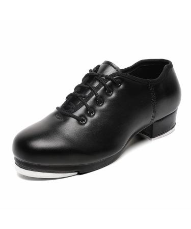 Mens Lace Up Black Tap Shoes Leather Oxford Dance Shoe 11 Black