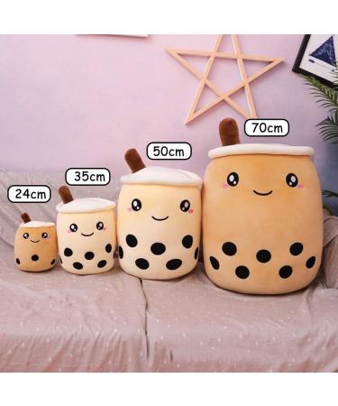 AMOZO Cute Cartoon Boba Milk Tea Plush Doll - 35cm Beige Giant Bubble Plushie Stuffed Tea Cup Pillow Gift Toy - Buy Online on GoSupps.com