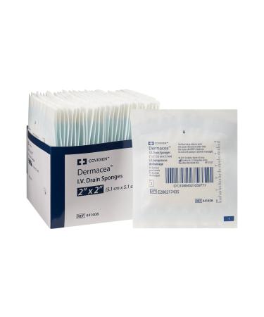 Covidien 441408 Dermacea I.V. Drain Sponges 2" x 2" Size (Pack of 70)