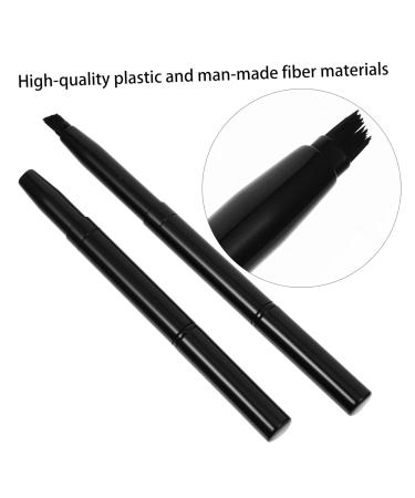 FRCOLOR Retractable Eyebrow Brush Set - 6 Pcs Angled Makeup Brushes & Mini Eyeliner Tool | Travel-Friendly Cosmetic Brushes in Black - Buy Online on GoSupps.com