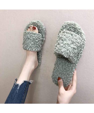Fluffy Sliders Fur Slippers Women Shoes Furry Flat Sandals Outside Ladies Cute Fluffy Flops Fur Slides with Arch Support Women Slipper for Indoor Outdoor Fashion Sandals (C 24CM) (A 25CM) - Buy Online on GoSupps.com