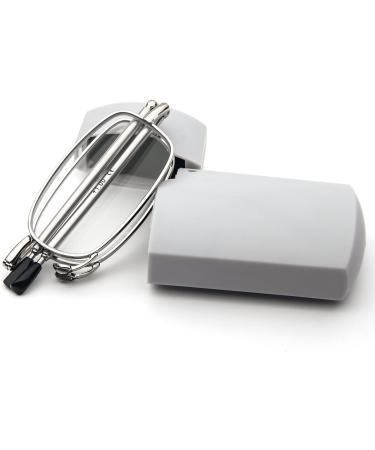 Cokobin Foldable Reading Glasses - Stainless Steel Anti-Blue Light Unisex +2.0 with Hard Shell Case - Buy Online on GoSupps.com