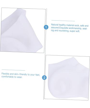 FOMIYES 1 Pair Protective Socks Pumps High Heels for Women Moisturizing Socks for Cracked Feet Dry Feet Foot Moisturizer Silicone Gel Heel Socks Sebs Cracked Socks Pedicure White Miss 19X12cm - Buy Online on GoSupps.com