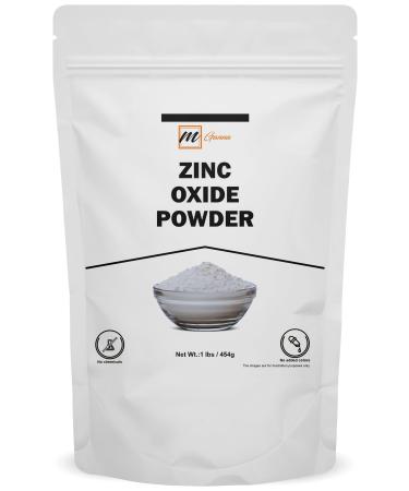 mGanna 100% Natural Zinc Oxide Powder (Non-Nano and Uncoated) for Skin Hair and Health Care 1 LBS / 454 GMS