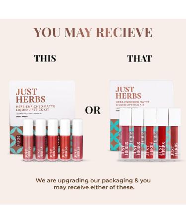 Jus t Herb.s Ayurvedic Liquid Lipstick Kit - Set of 5 Long Lasting Hydrating & Lightweight Paraben & Silicon Free Shades (Brights & Pinks) - International Shipping Available - Buy Online on GoSupps.com