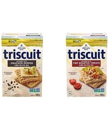 Triscuit Cracked Pepper & Olive Oil Crackers 200 g with Roasted Tomato Olive Oil 200g