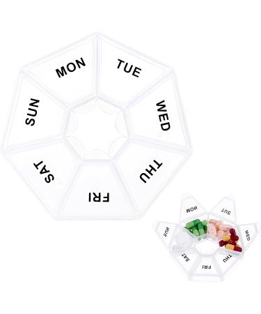 WLLHYF 7-day pills for trips small pills organizer portable pills container daily pills holder Medicine planner Tax box vitamin holder for vitamin medicine fish oil supplements transparent