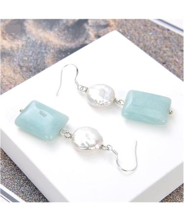 Earrings for Women White Coin Amazonite Silver Hook Earrings Hilarity Earrings for Women - Buy Online on GoSupps.com
