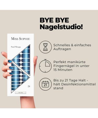 Miss Sophie Nail Film - Milky Way Blue - 24 Ultra-Thin Self-Adhesive Long-Lasting Nail Wraps - Buy Online on GoSupps.com