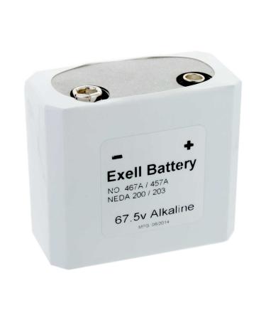Exell 457/467 67.5V NEDA 203 Alkaline Battery Fits Replaces Electro-Count survey meter Model RM-1 1949 45F30 457 A457 Eveready 457 45F40 KL1 145X 467 BB501 Eveready 467 L5500 VS016 XX45