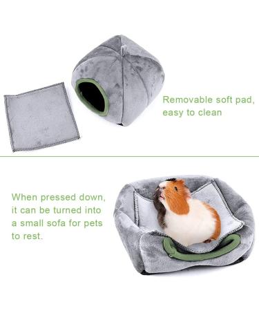 Bhina Small Animal Pet Winter House Chinchilla Small Pet Bed Small Animals House Bed Chinchilla House Cage Grey Green Cute Nest Cage Toys Suitable For Hamsters Chinchillas Guinea Pigs 21 * 20 * 19 cm - Buy Online on GoSupps.com