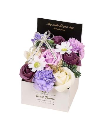 Buy Carnation Flower Soap Gift Box | Beautiful Purple Bath Soap for Weddings Teachers Day & Graduations | 12cm x 12cm x 18cm - Buy Online on GoSupps.com