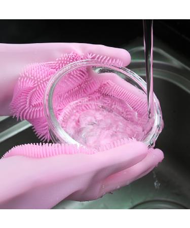 Jitnga Silicone Scrubbing Gloves - Reusable Pink Kitchen Cleaning Gloves for International Shipping - Buy Online on GoSupps.com