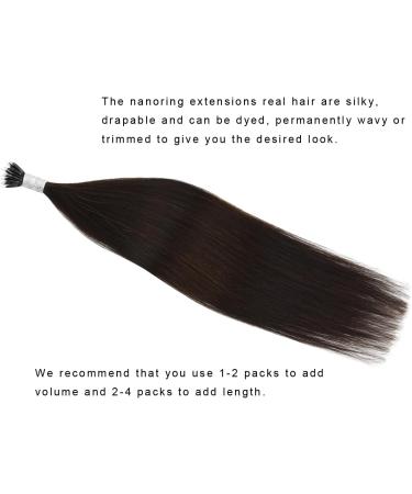 Nano Ring Tip Hair Extensions Real Human Hair Nano Beads 50g Remy Hair Extensions (16 Inch #2 Dark Brown) - Buy Online on GoSupps.com