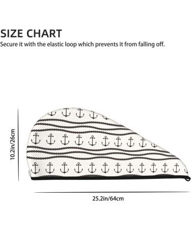 Quick-Dry Hair Towel Wrap with Button - Premium Hair Drying Turban for Fast Results (Anchors & Ropes - Buy Online on GoSupps.com