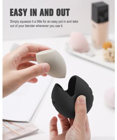 FERYES 2 PCS Makeup Sponge Holder - Silicone Beauty Blender Case for Travel | Black & Brown Makeup Sponge Organizer - Buy Online on GoSupps.com