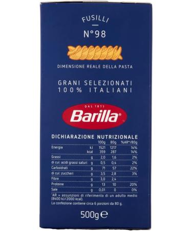 Italian Gourmet E.R. Barilla Fusilli Italian Pasta No. 98 500g + Italian Gourmet Pulp 400g (Pack of 20) - Buy Online on GoSupps.com