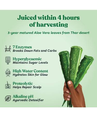 Kapiva Wild Amla Juice 1L + Kapiva Thar Aloe Vera Juice (with Pulp) | Cold-pressed Juice Combo to Help with Glowing Skin Hair Care and Detox (1L) - Buy Online on GoSupps.com