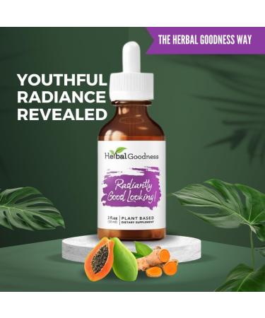 Herbal Goodness Radiantly Looking Good: Herbal Dietary Supplement Promote Healthy and Radiant Skin Natural Skin Care Vitamin C 2 Fl. oz - 1 Btle - Buy Online on GoSupps.com