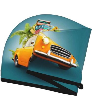 Summer Funny Retro Car Surfboard Microfiber Hair Towel - Soft Super Absorbent Coral Velvet Wrap for Women with Long Curly & Thick Hair - Buy Online on GoSupps.com