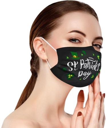 WEXCV 50-Piece One-Way Face Masks - St. Patrick's Day Breathable 3-Layer Mouth & Nose Protection for Men & Women - Dustproof & Comfortable - Buy Online on GoSupps.com