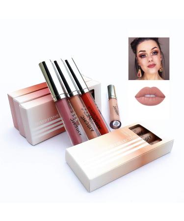 3 Pieces Waterproof Matte Lip Gloss Set - Long Lasting Moisturizing Lipstick - Sexy Makeup Cosmetics | #04 - Buy Online on GoSupps.com