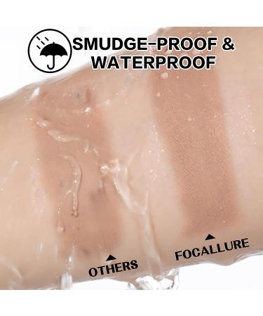 FOCALLURE 2PCS Eyeshadow Stick Set - Shimmer & Matte Cream, Long Lasting Waterproof Formula With Blending Brush - Lazy Afternoon - Buy Online on GoSupps.com