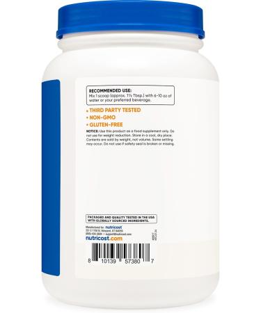 Nutricost Soy Protein Isolate Powder 2 LB Unflavored - 10 Grams of Protein Per Serving Vegan GMO-Free & Gluten Free - Buy Online on GoSupps.com