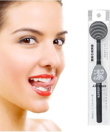 Tebinzi Tongue Cleaner - Effective Tongue Scraper for Adults & Kids | Travel-Friendly Oral Care for Fresh Breath - Black - Buy Online on GoSupps.com