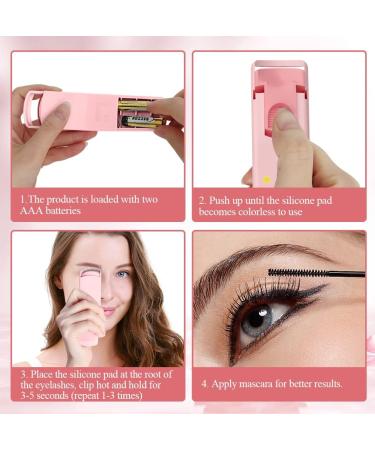 TOUCHBeauty Electric Eyelash Curler Heated Eyelash Curler with Smart Silicone Heating Pads Fast Heating Natural Curling Lash Styling Tools for Women AG-9906(Pink) - Buy Online on GoSupps.com