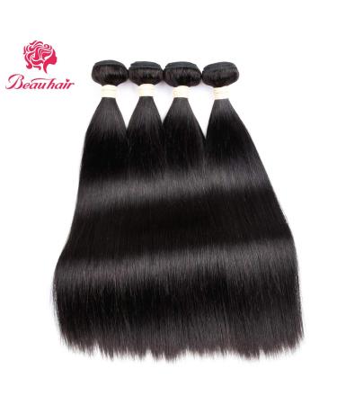 Beauhair 100% Unprocessed Brazilian Straight Virgin Human Hair Bundles - Natural Black (20/22/24/26 Inch) - Buy Online on GoSupps.com