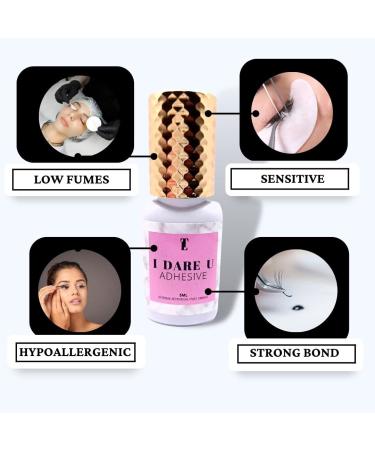 I Dare You Eyelash Extension Glue | Fast Drying 05-1 Sec Adhesive | 8 Weeks Retention | Strong Lash Glue (5ml) for Eyelash Extensions - Buy Online on GoSupps.com