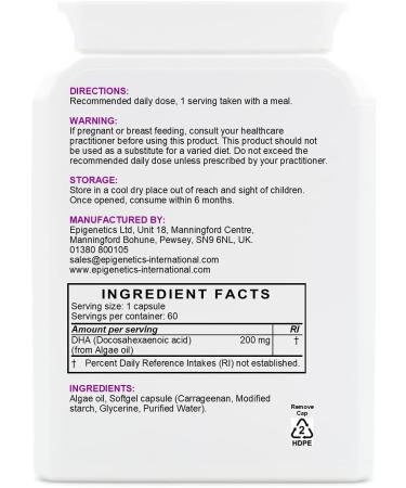 DHA 200mg (Vegan) | Pure Docosahexaenoic Acid from Algae Oil | 60 Vegan Friendly Softgels UK Made | 2 Month Supply | 1 Capsule Daily (High Strength) - Buy Online on GoSupps.com