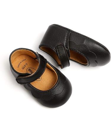 MASOCIO Baby Girl Mary Jane Shoes | Anti-Slip First Walking Shoes 6-12 Months - Black - Buy Online on GoSupps.com