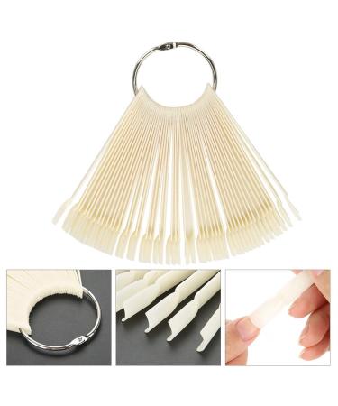Nail Tip Stick - 100Pcs Fan False Nail Tips for Manicure & Gel Display (White) - International Shipping Available - Buy Online on GoSupps.com